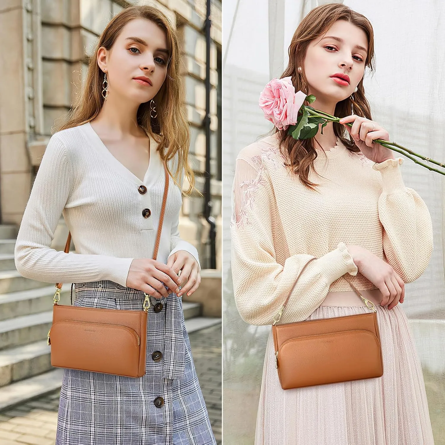 nuoku Small Cell Phone Purse Wallet Crossbody with Phone Pocket, Crossbody Bags for Women Cellphone Purse with Card Slots