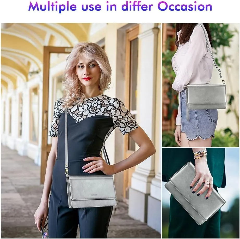 nuoku Women Small Crossbody Bag Cellphone Purse Wallet with RFID Card Slots 2 Straps