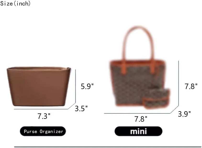 Nylon Bag in Bag for Goyard Anjou Mini Organizer Inner Waterproof (Sand2)