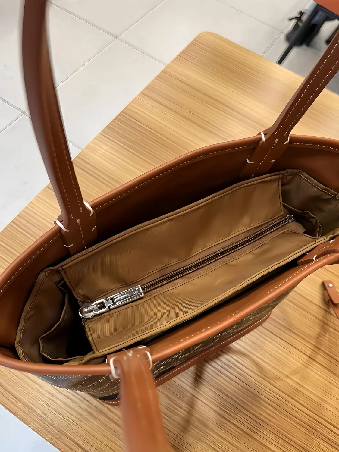 Nylon Bag in Bag for Goyard Anjou Mini Organizer Inner Waterproof (Sand2)