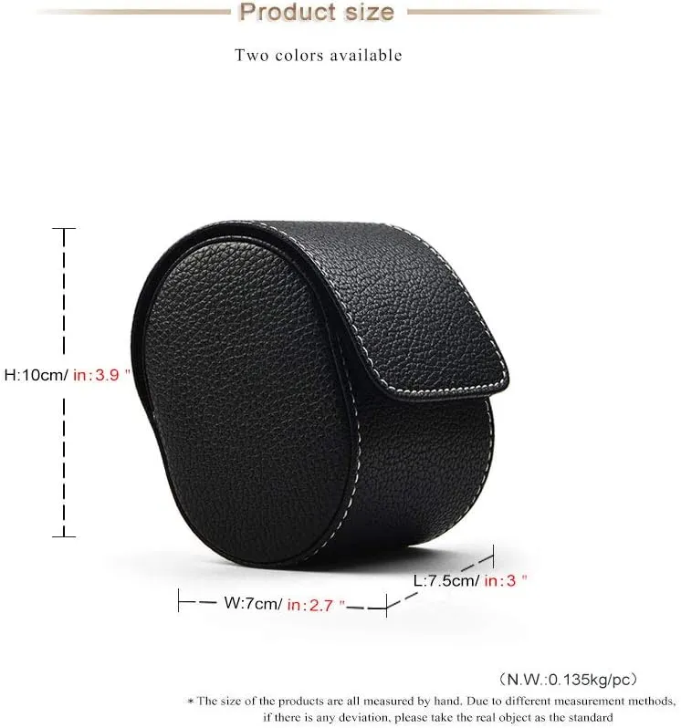 Oirlv Luxury Leather Watch Storage Box Travel Single Watch Case Jewelry Gift Box for Christmas Anniversary Birthday(Black)