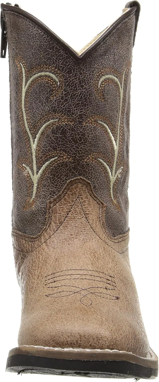 Old West Kids Boots Unisex-Child Square Toe Vintage (Toddler) Western Boot