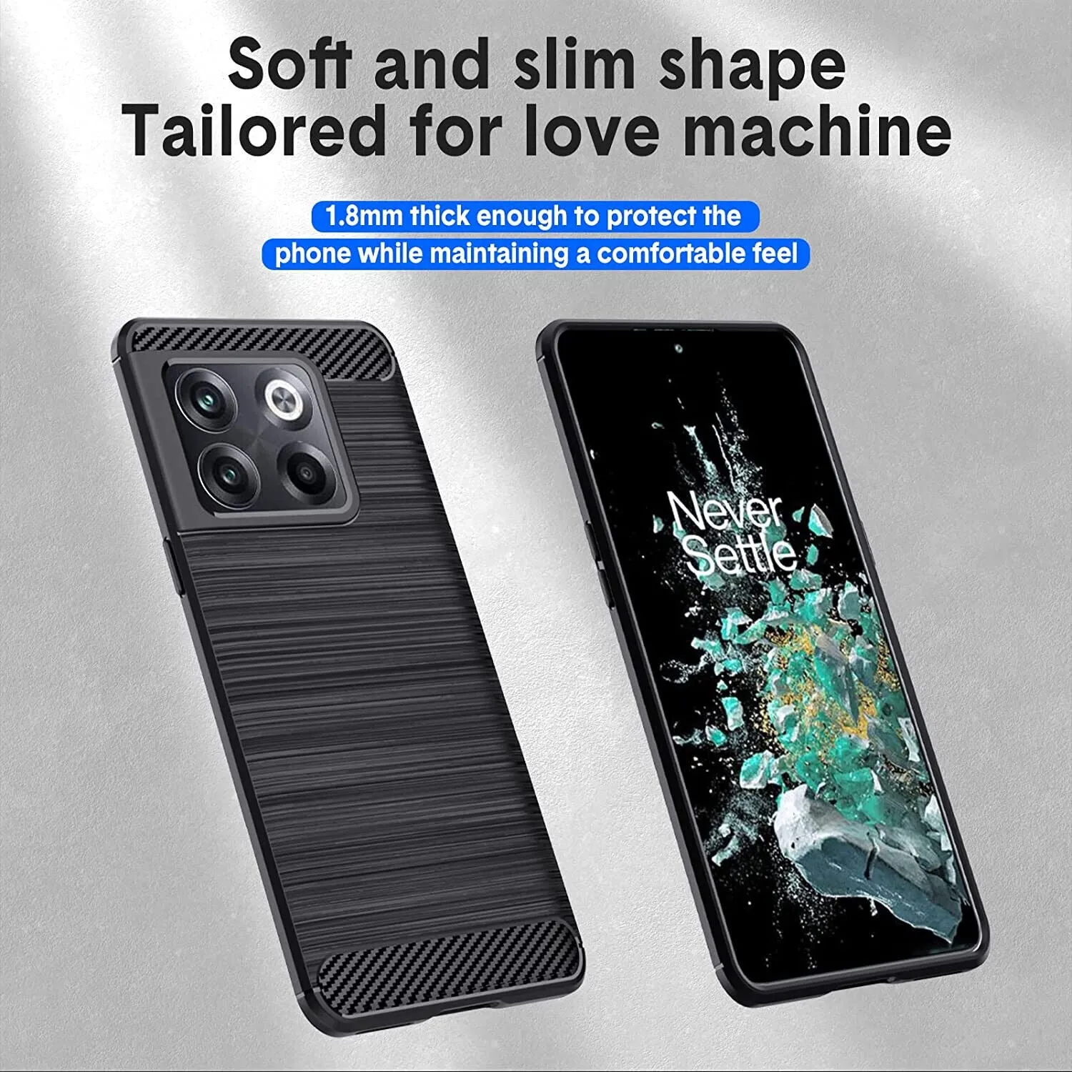 OnePlus 10T Case Carbon Fibre Gel Cover Ultra Slim Shockproof