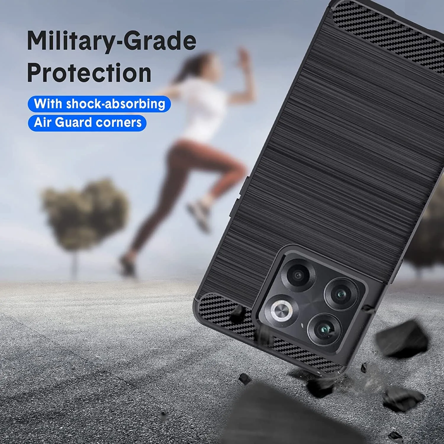 OnePlus 10T Case Carbon Fibre Gel Cover Ultra Slim Shockproof
