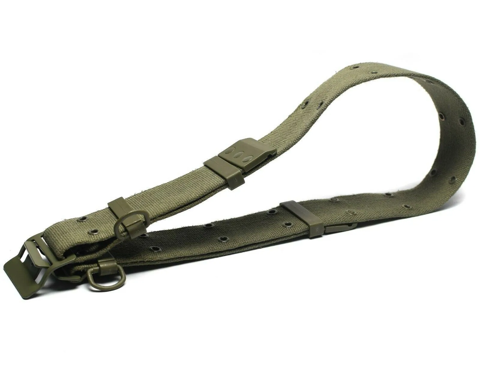 Original French army webbing belt Famas Olive OD web belt France Military
