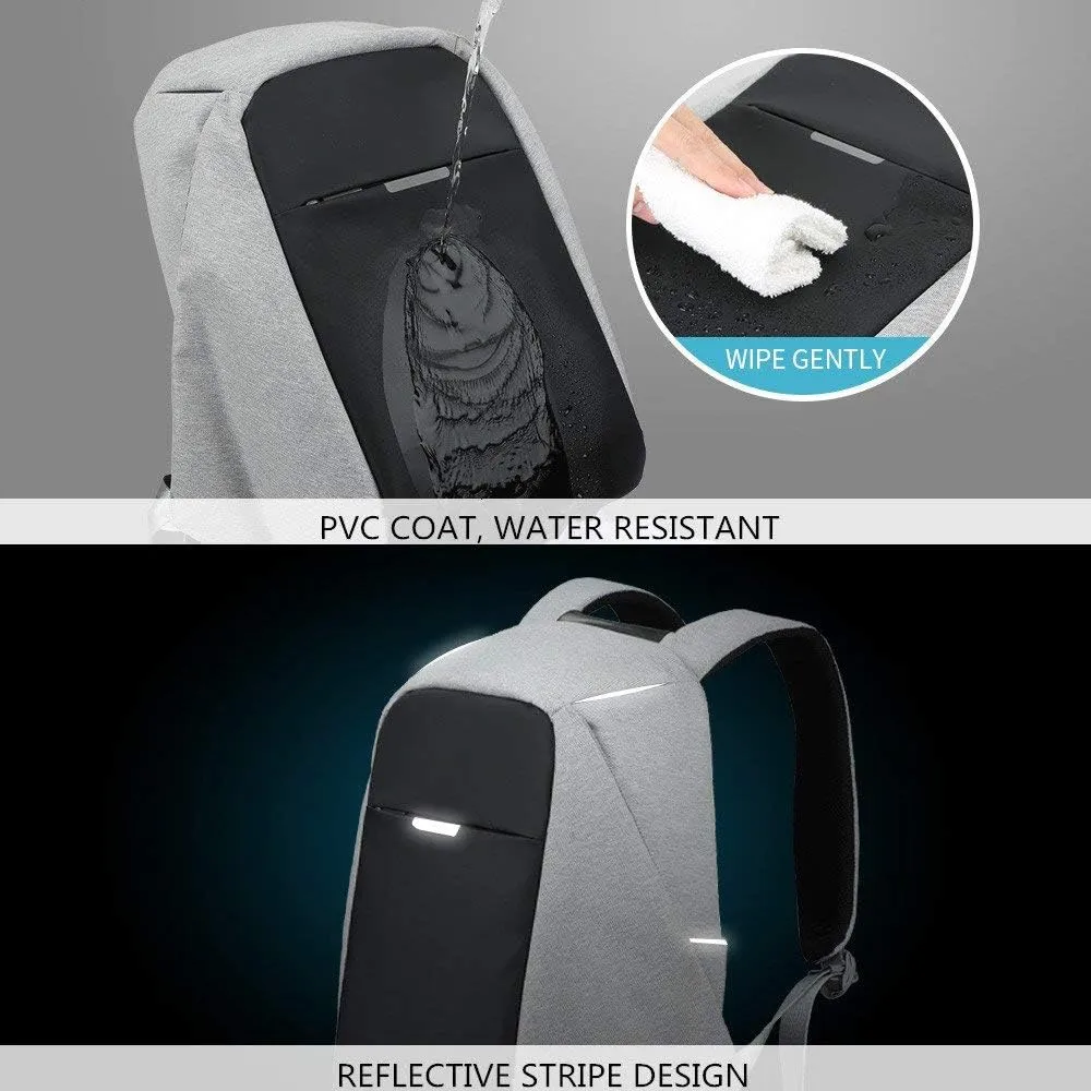 oscaurt Anti Theft Backpack 15.6 Inch Laptop Travel Backpack with Hidden Zipper and USB Charging Port Waterproof Business Computer Bag for Men & Women