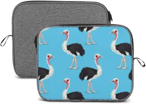Ostrich Bird Print Laptop Sleeve Case Protective Notebook Carrying Bag Travel Briefcase 13inch