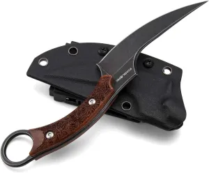 Outdoor Survival Fixed Blade Knives 440C Stainless Steel Field Knife Camping Knife G10 Anti-skidding Handle Tactical Knife with Sheath (Black)