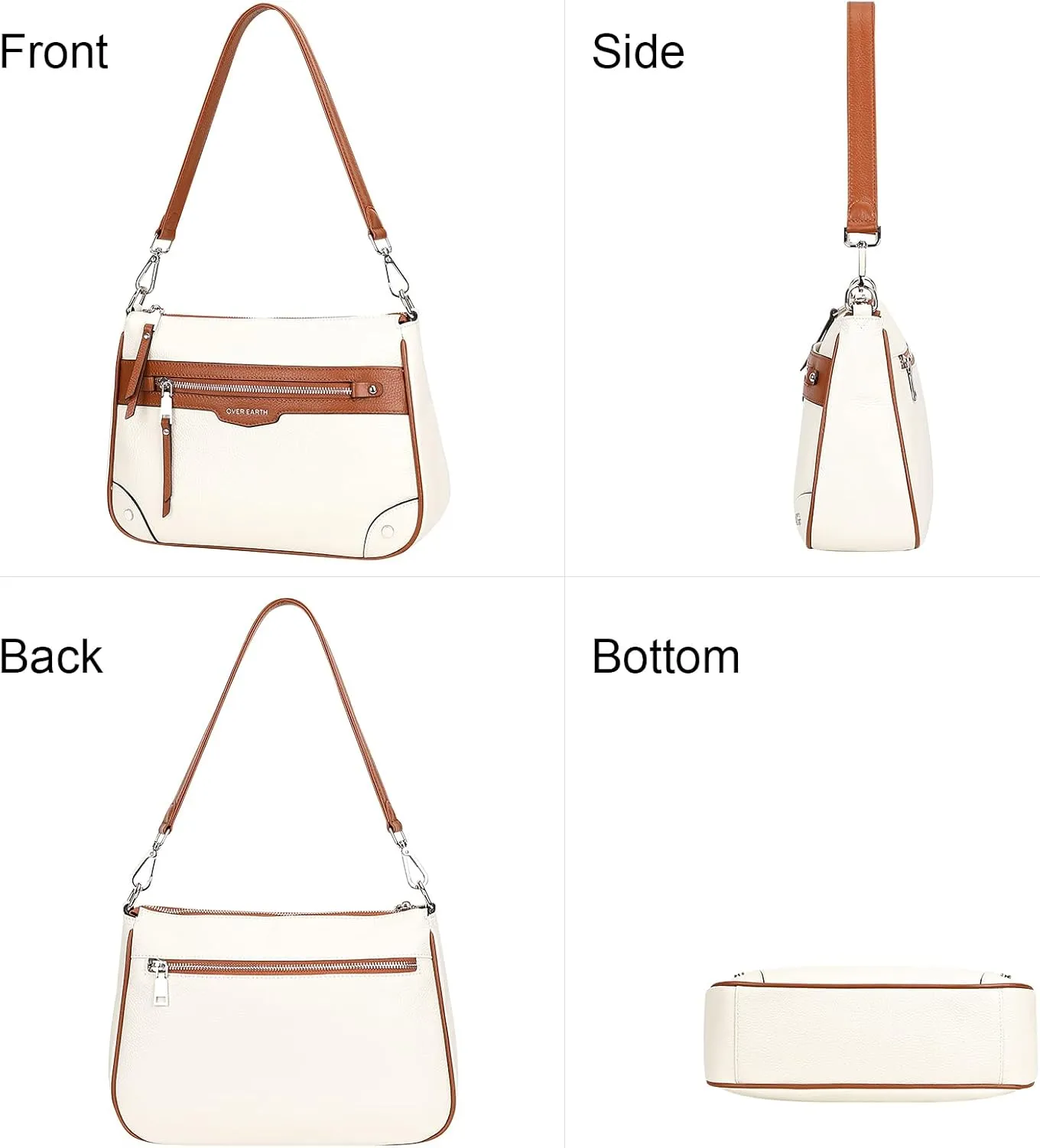 Over Earth Leather Crossbody Bags for Women Small Hobo Purses Ladies Shoulder Bag