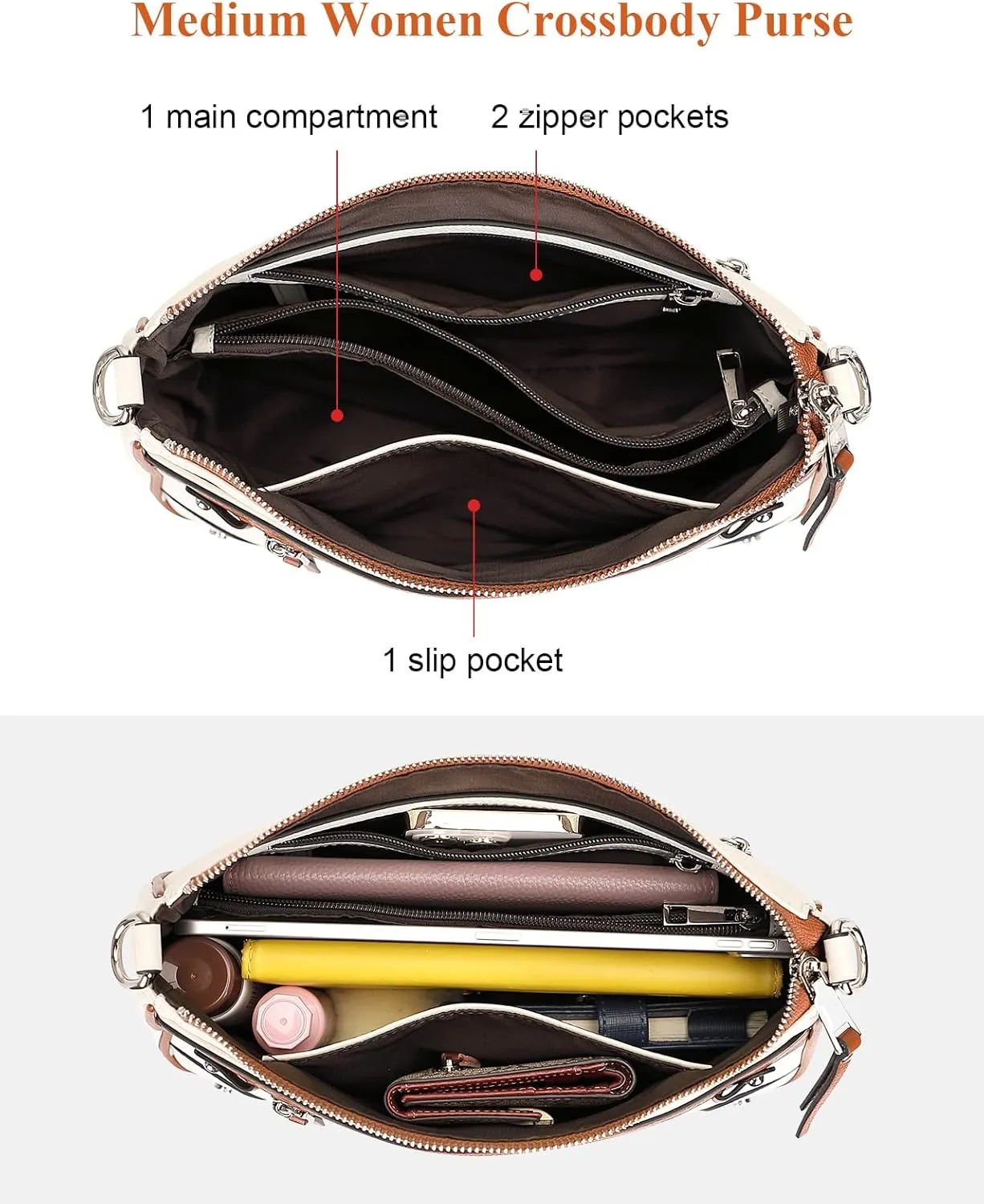Over Earth Leather Crossbody Bags for Women Small Hobo Purses Ladies Shoulder Bag
