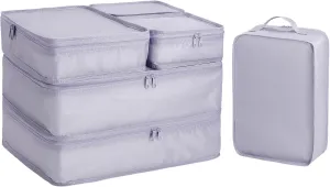 Packing cubes for Travel, CALACH Luggage Organizer Bags 6 Set Packing Cubes for Suitcases Travel Essentials for Carry on Mesh Suitcase Organizer with Shoe Bag (grey)