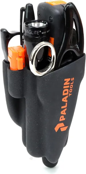 Paladin Tools PA4941 DataComm Technicians Kit | Data SureStrip Cutter, Datacomm Scissors, Punchdown Tool, Reversible 110/66 Blade, GripPack Holster, LED Light, Marker (Pro Grade)