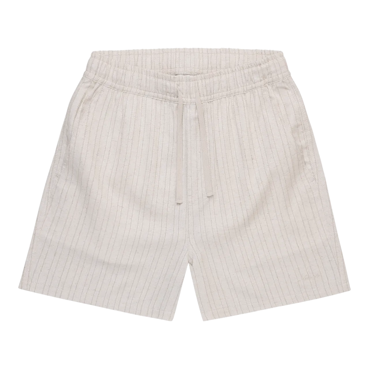 Paloma Linen Striped Shorts Oatmeal