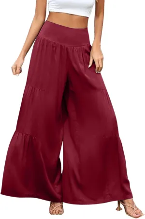 Pants for Women Resort Wear for Women 2025 Wide Leg Pants Ladies Trousers Linen Clothing