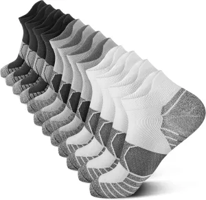 PAPLUS Compression Running Socks Women (6 Pairs), Ankle Athletic Socks Low Cut with Arch Support