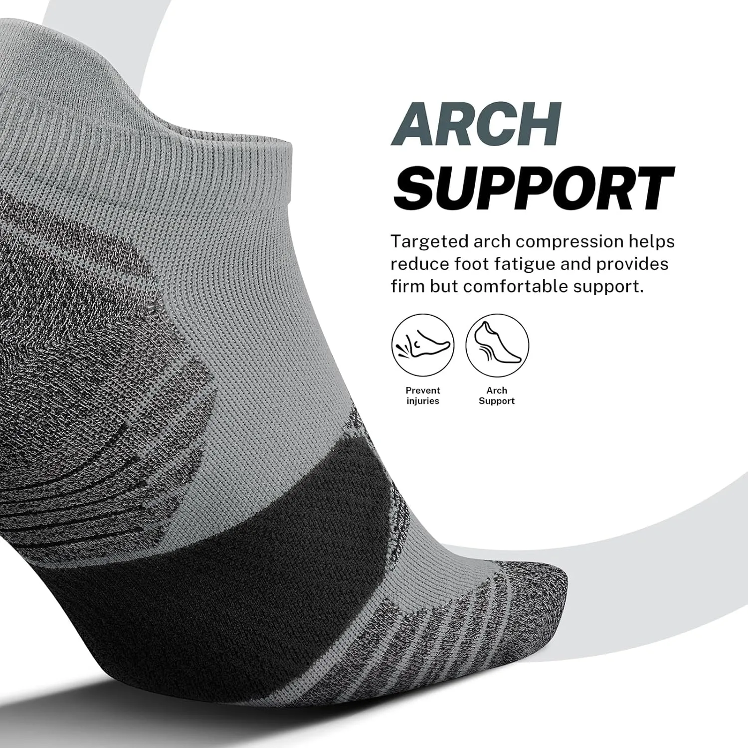 PAPLUS Compression Running Socks Women (6 Pairs), Ankle Athletic Socks Low Cut with Arch Support