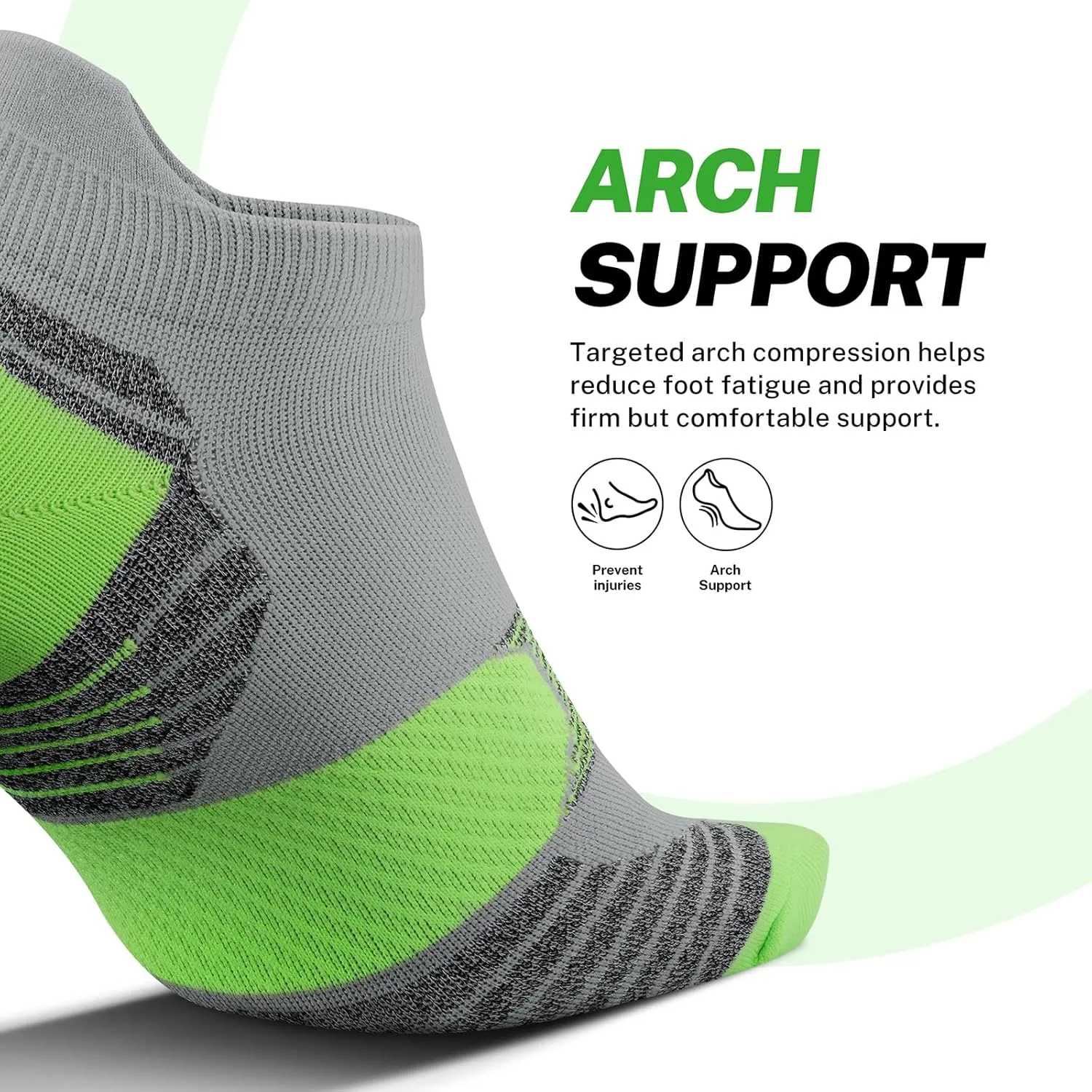 PAPLUS Compression Running Socks Women (6 Pairs), Ankle Athletic Socks Low Cut with Arch Support