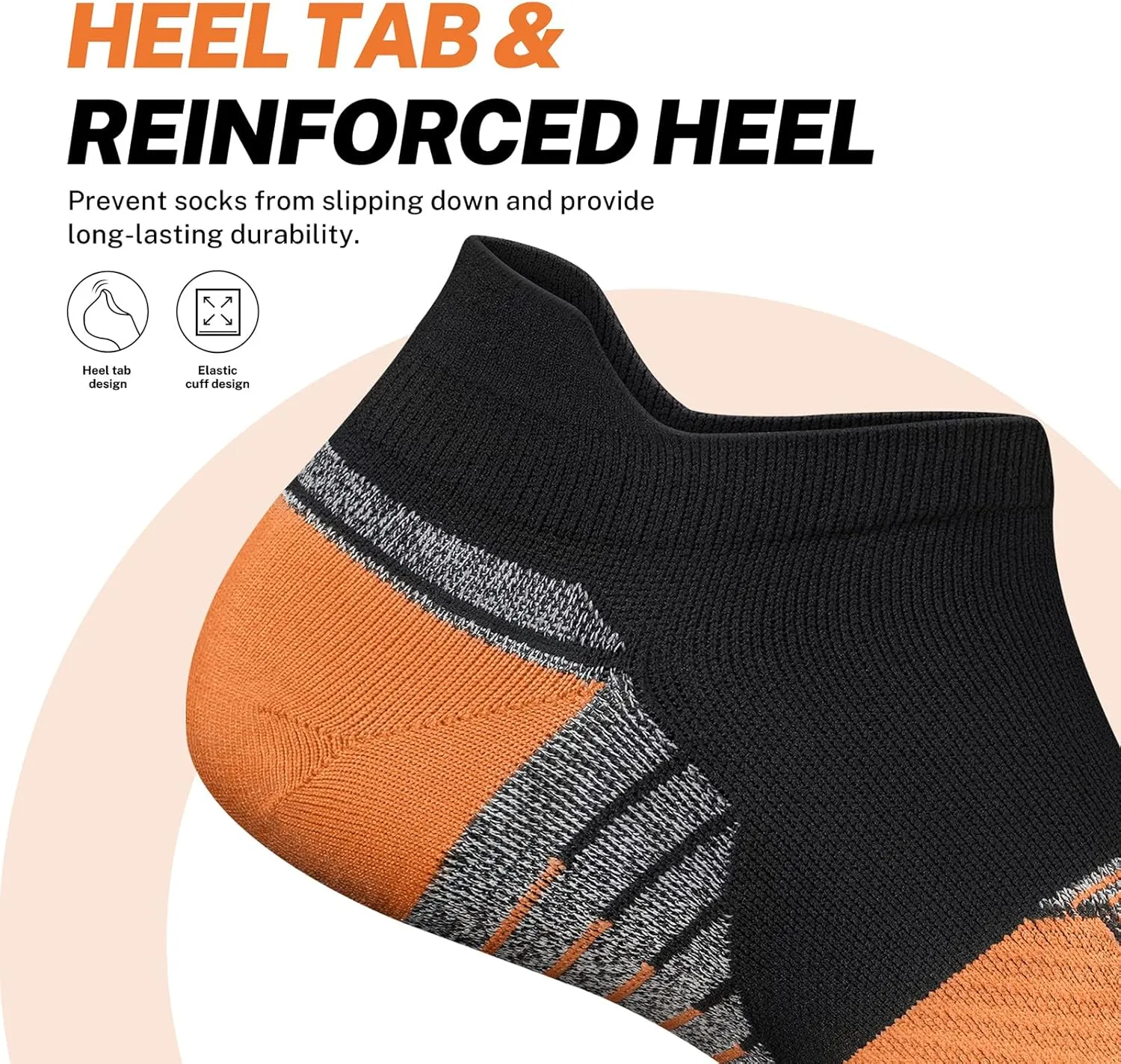 PAPLUS Compression Running Socks Women (6 Pairs), Ankle Athletic Socks Low Cut with Arch Support
