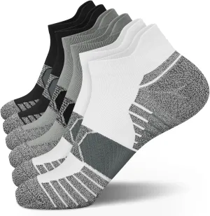 PAPLUS Compression Running Socks Women (6 Pairs), Ankle Athletic Socks Low Cut with Arch Support