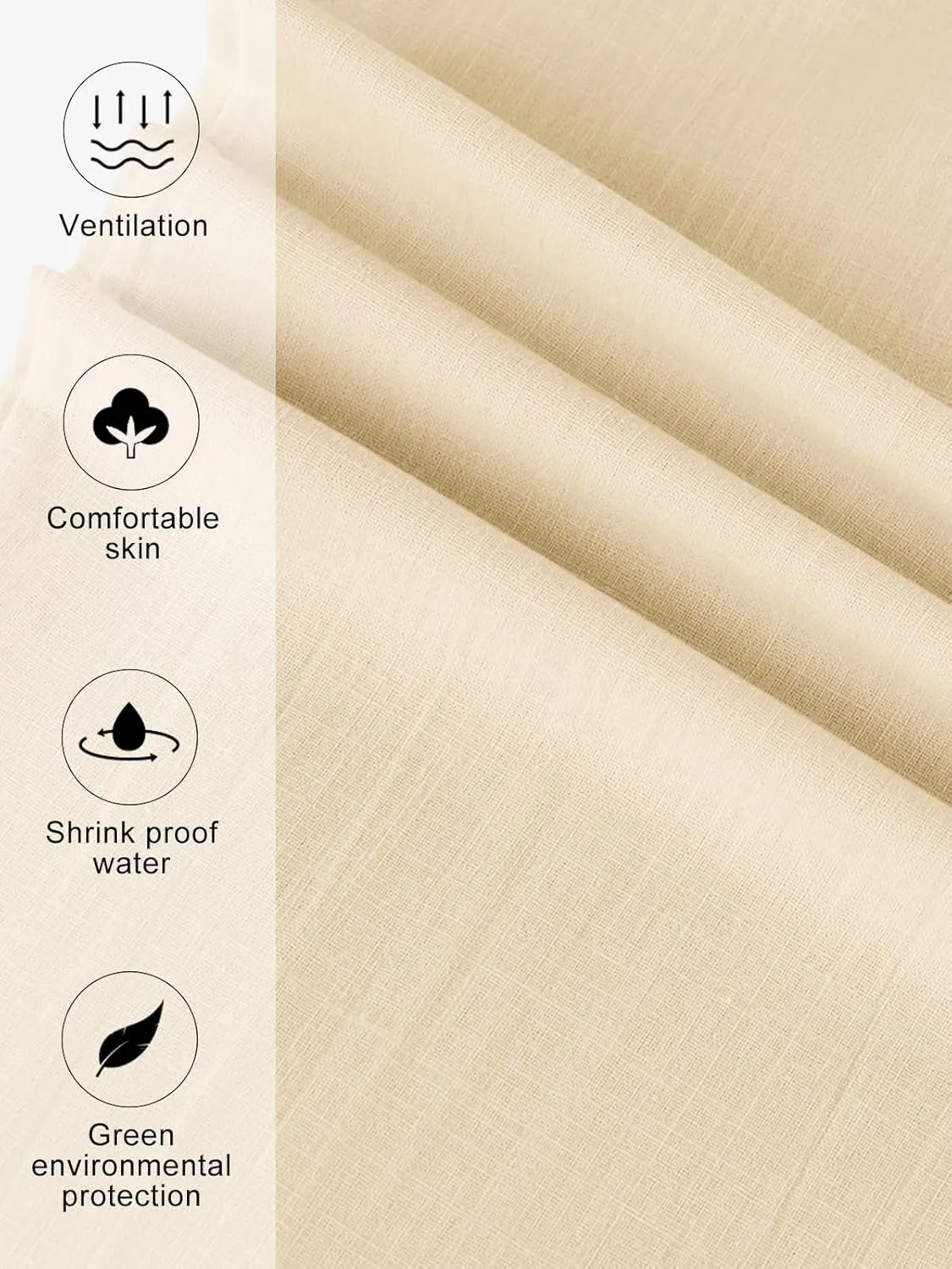 PASLTER Mens Casual Linen Pants Loose Fit Elastic Drawstring Waist Straight-Legs Summer Yoga Beach Long Pants