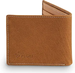 PEGAI Standard Full-Grain Leather Bifold Wallet For Men | Stylish and Secure RFID Blocking Slim Mens Wallet With Credit Card Holder | Edward (Cinnamon)