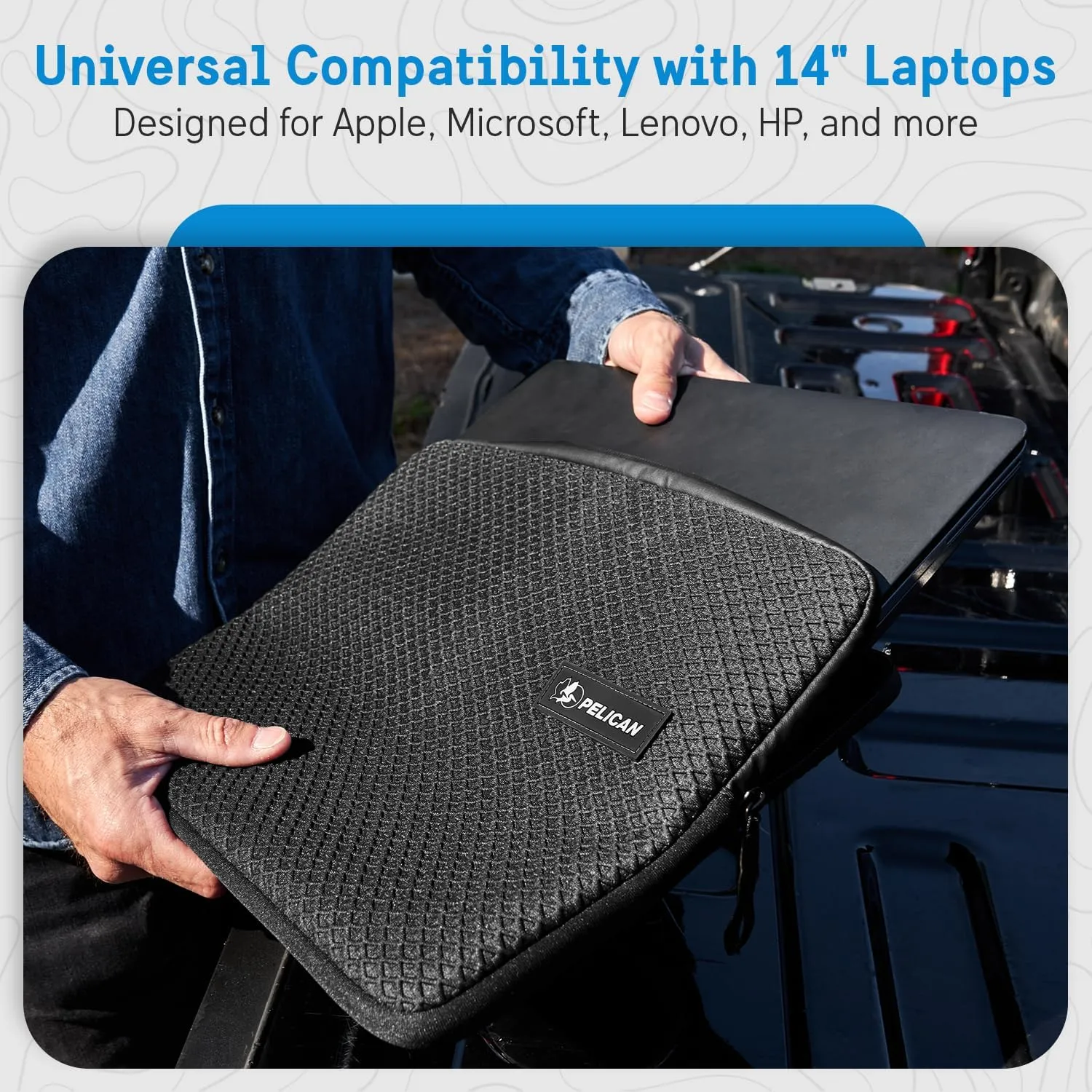 Pelican Traveler Laptop Case/Sleeve 14 Inch [Padded Exterior] [Compact Design] Weather Resistant and Heavy Duty Laptop Bag for All Laptops from 12 inches up to 14 inches - MacBook Pro/Air - Black