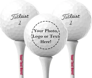 Personalized Custom Pro V1 Golf Balls – for Titleist Fans! 3-Pack Certified Refinished with 20 Golf Tees – Add Your Name or Message – Custom Golf Gift Set for Men, Women, Tournaments