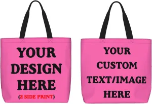 Personalized Custom Tote Bag For Travel & Business - Add Your Design - Reusable Shoulder Bag For Women