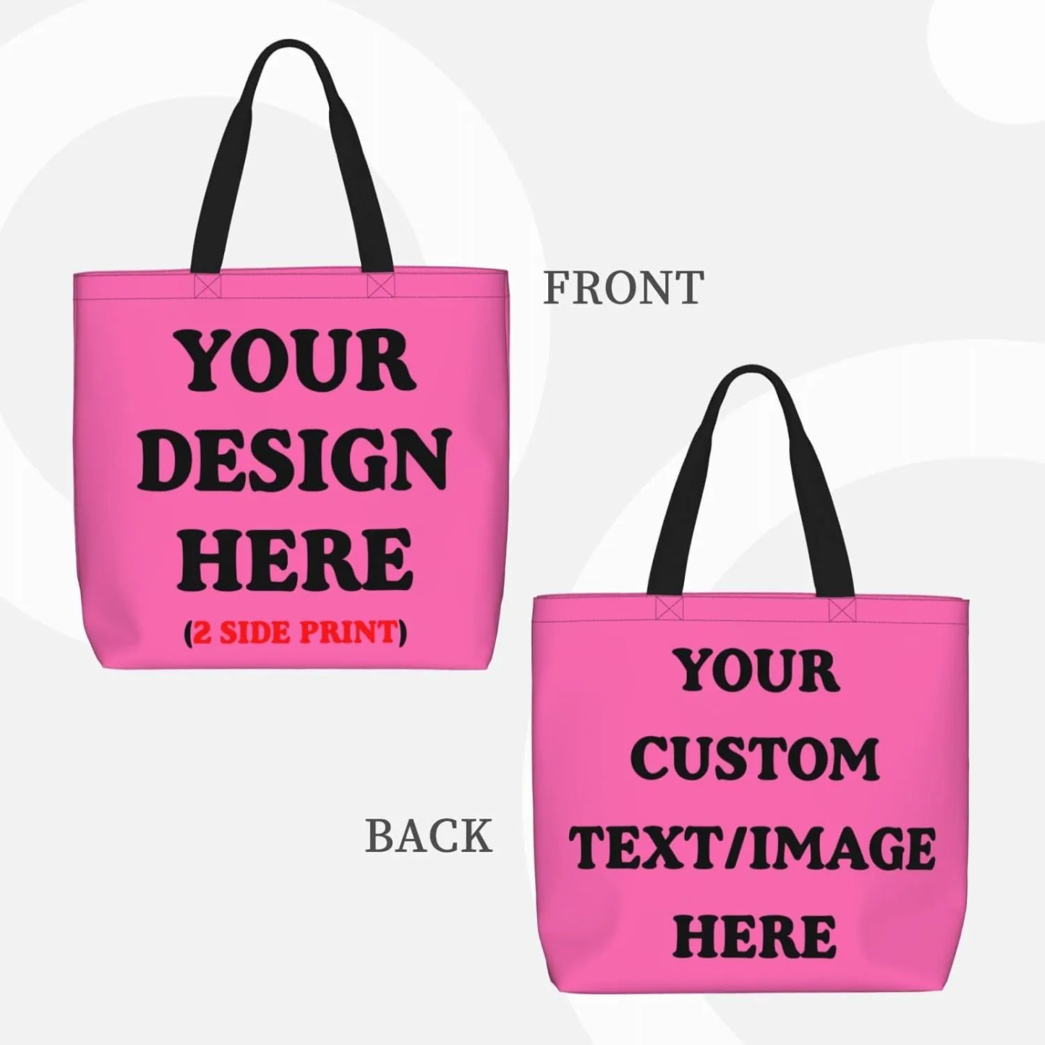 Personalized Custom Tote Bag For Travel & Business - Add Your Design - Reusable Shoulder Bag For Women