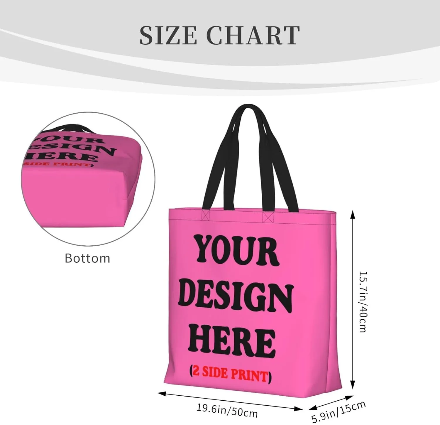 Personalized Custom Tote Bag For Travel & Business - Add Your Design - Reusable Shoulder Bag For Women