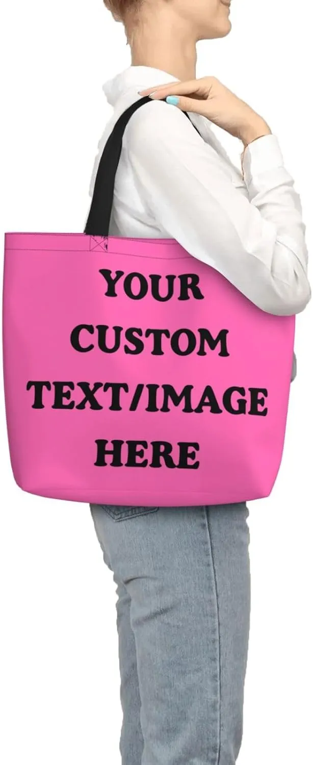 Personalized Custom Tote Bag For Travel & Business - Add Your Design - Reusable Shoulder Bag For Women