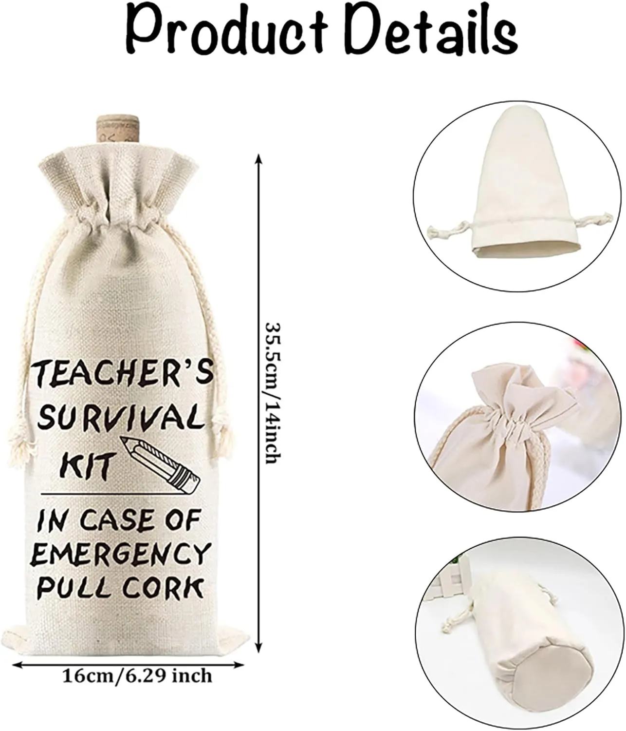 Personalized Wedding Wine Bag, Custom Linen Drawstring Wine Cover, Gift for Wedding Planning, Wedding Officiant, Wedding Host (10 Pack)