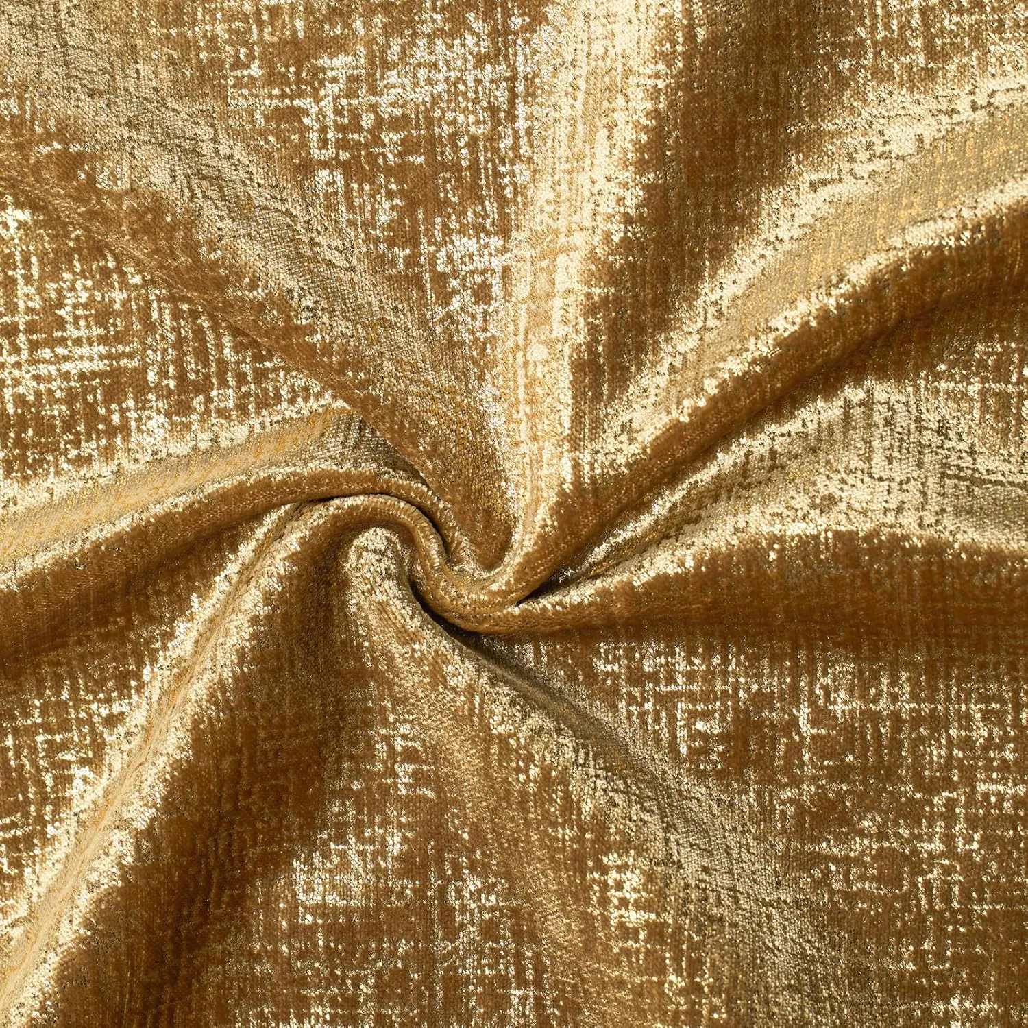 Phantoscope Pack of 2 Sparkling Velvet Decorative Solid Throw Decorative Pillow Cover Soft Gold Glitter Square Cushion Cover Pillowcase for Couch Bed and Chair, Gold, 18 x 18 inches, 45 x 45 cm