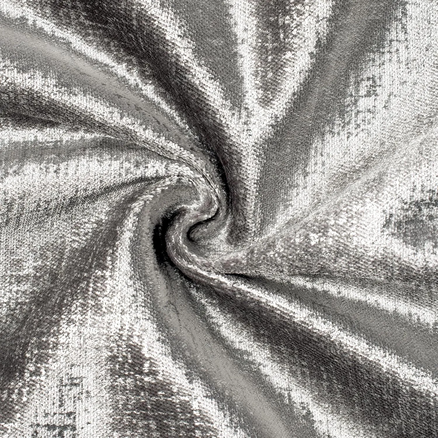 Phantoscope Pack of 2 Sparkling Velvet Decorative Solid Throw Decorative Pillow Cover Soft Silver Glitter Square Cushion Cover Pillowcase for Couch Bed and Chair, Gray, 18 x 18 inches, 45 x 45 cm