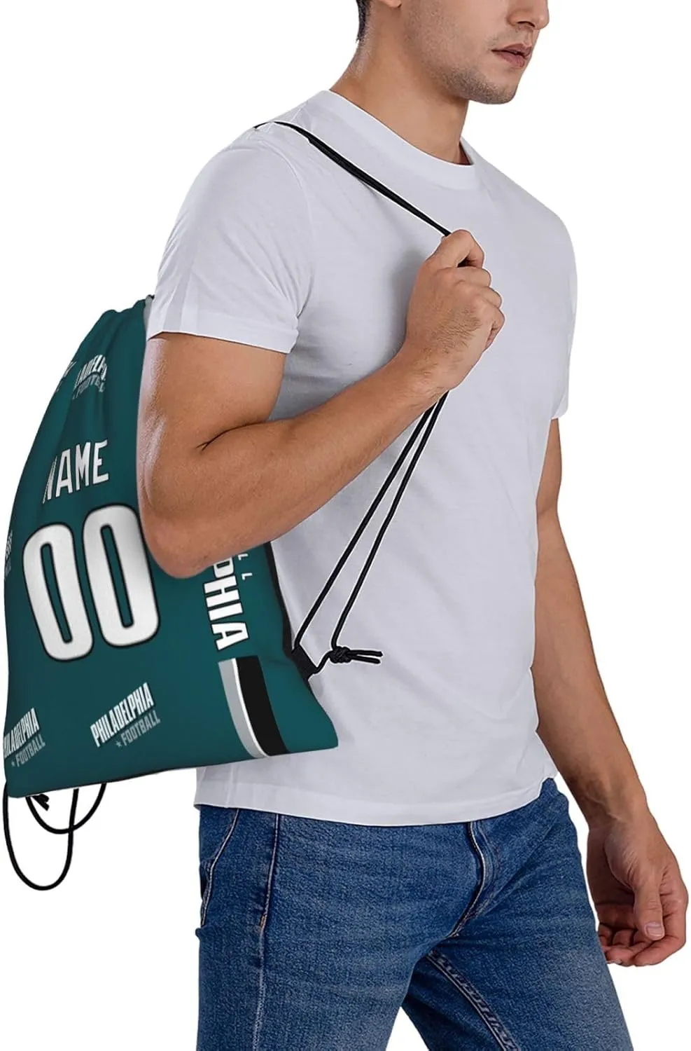 Philadelphia Drawstring Bags Custom Any Name and Number Backpack for Men Youth Boy Gifts