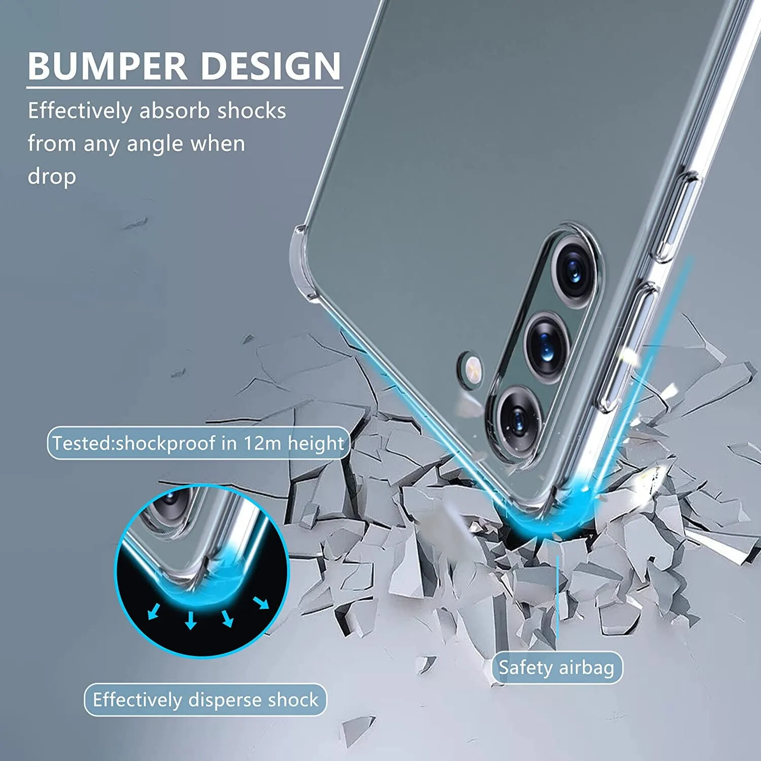 Phone Case Samsung Galaxy S23  Plus Clear Shockproof Cover Screen Protector