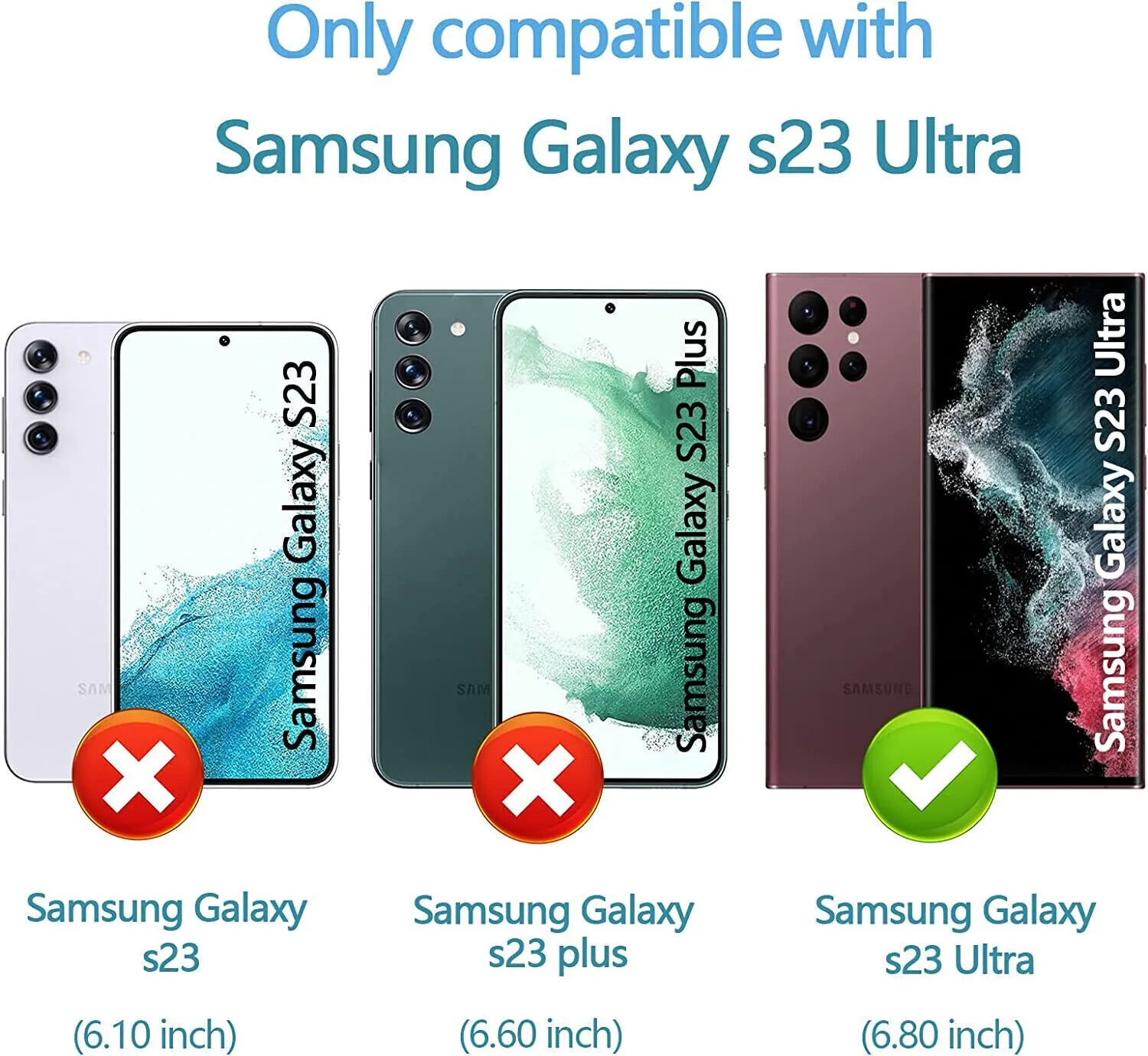 Phone Case Samsung Galaxy S23 Ultra Clear Shockproof Cover Screen Protector