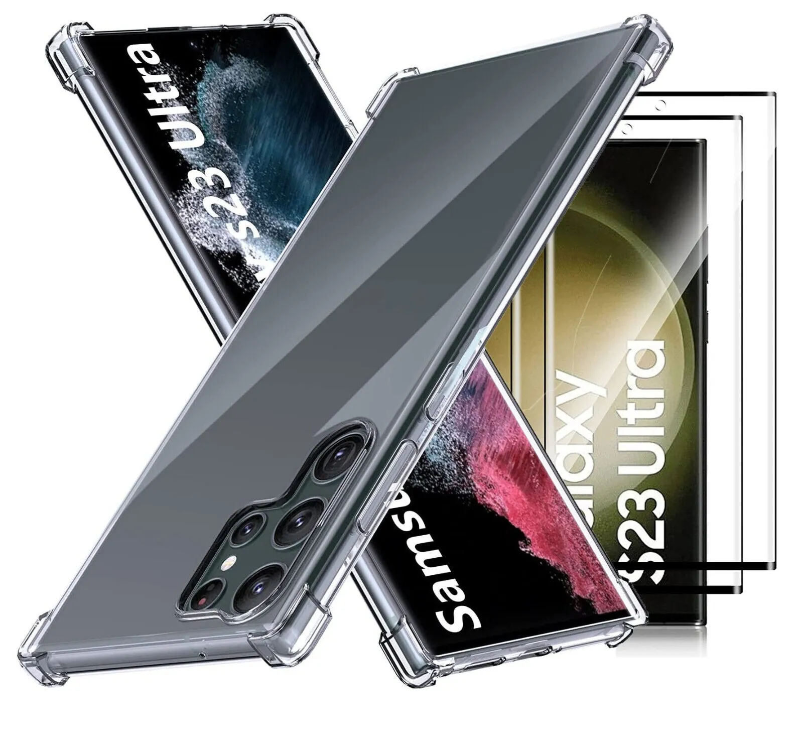 Phone Case Samsung Galaxy S23 Ultra Clear Shockproof Cover Screen Protector