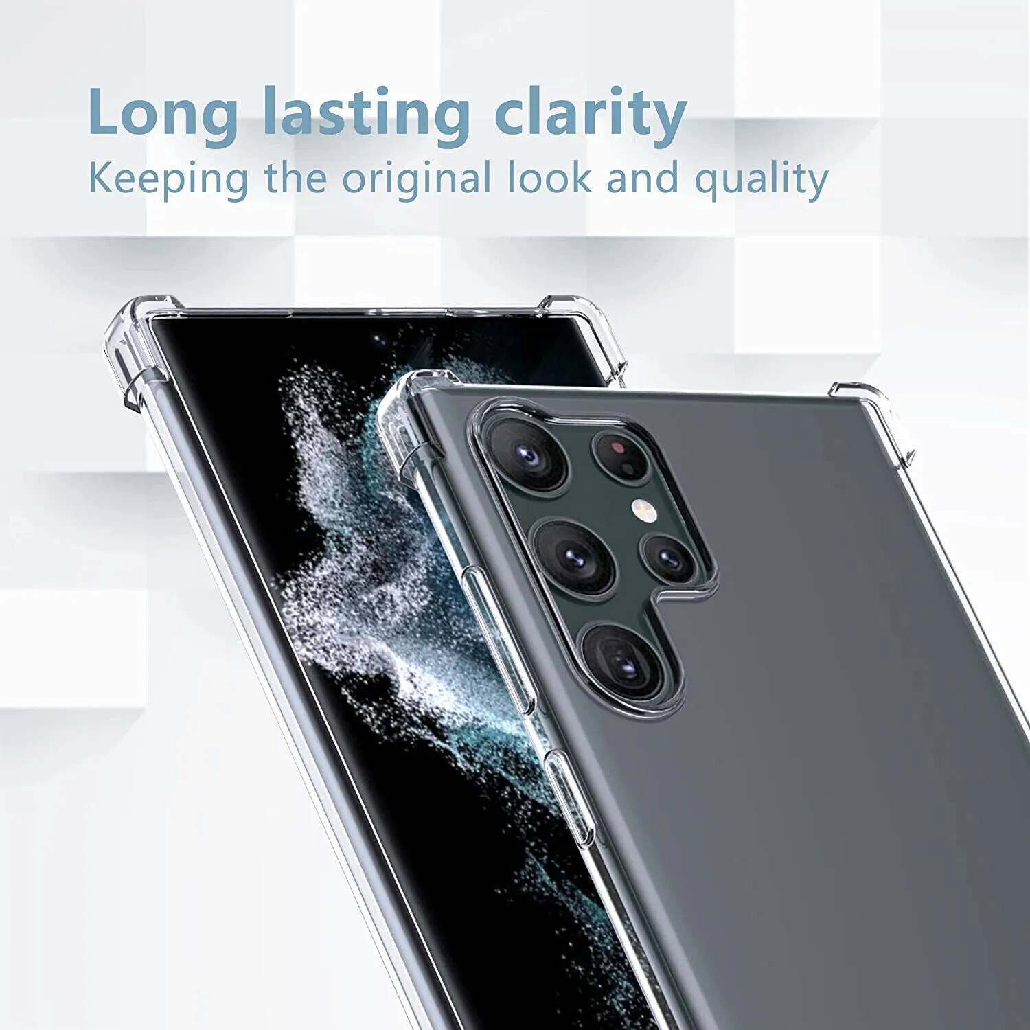 Phone Case Samsung Galaxy S23 Ultra Clear Shockproof Cover Screen Protector