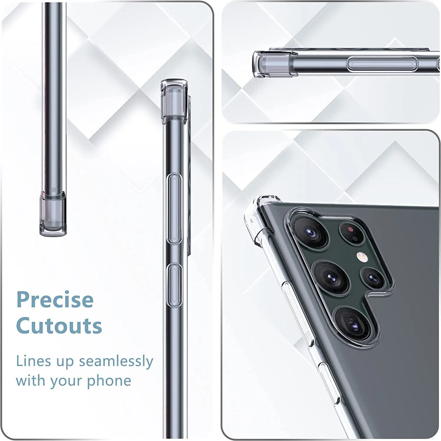 Phone Case Samsung Galaxy S23 Ultra Clear Shockproof Cover Screen Protector