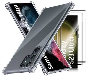 Phone Case Samsung Galaxy S23 Ultra Clear Shockproof Cover Screen Protector