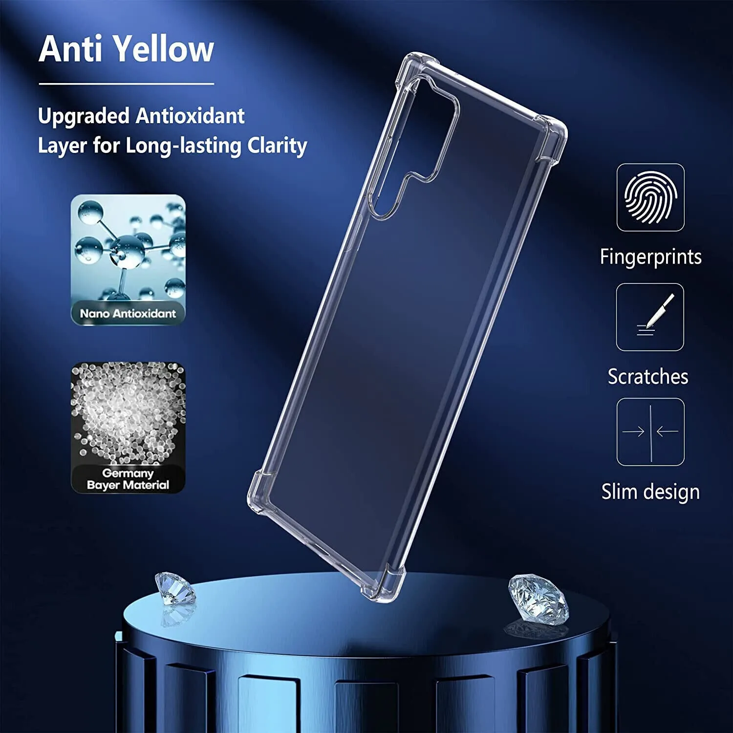 Phone Case Samsung Galaxy S23 Ultra Clear Shockproof Cover Screen Protector