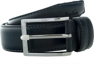 Pierre Cardin Navy Blue Smooth Classic D-Ring Adjustable Belt Adjustable Mens Belt-32 for Mens