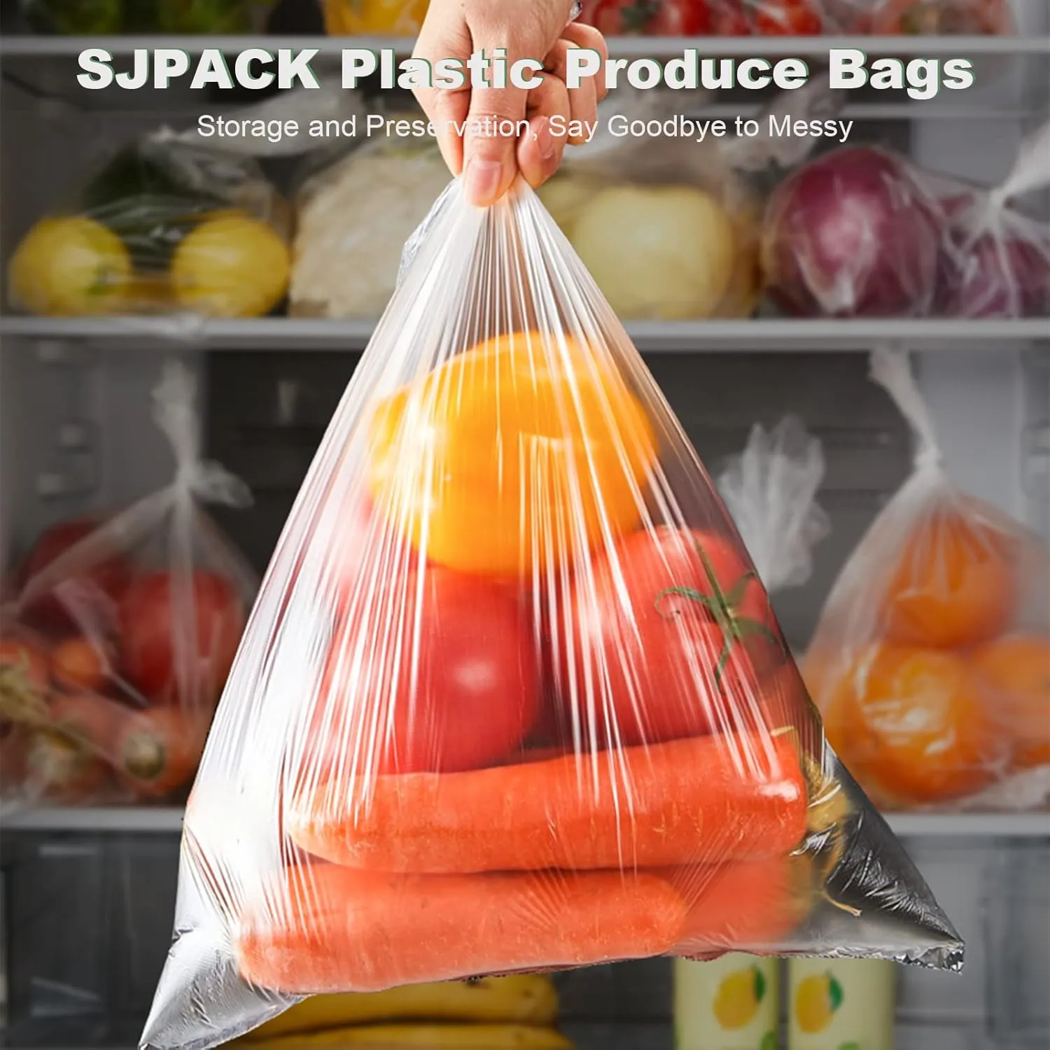 Plastic Produce Bag, Clear Food Storage Bags for Fruits, Vegetables, 12 X 20 Inches on a Roll, 350 Bags/Roll