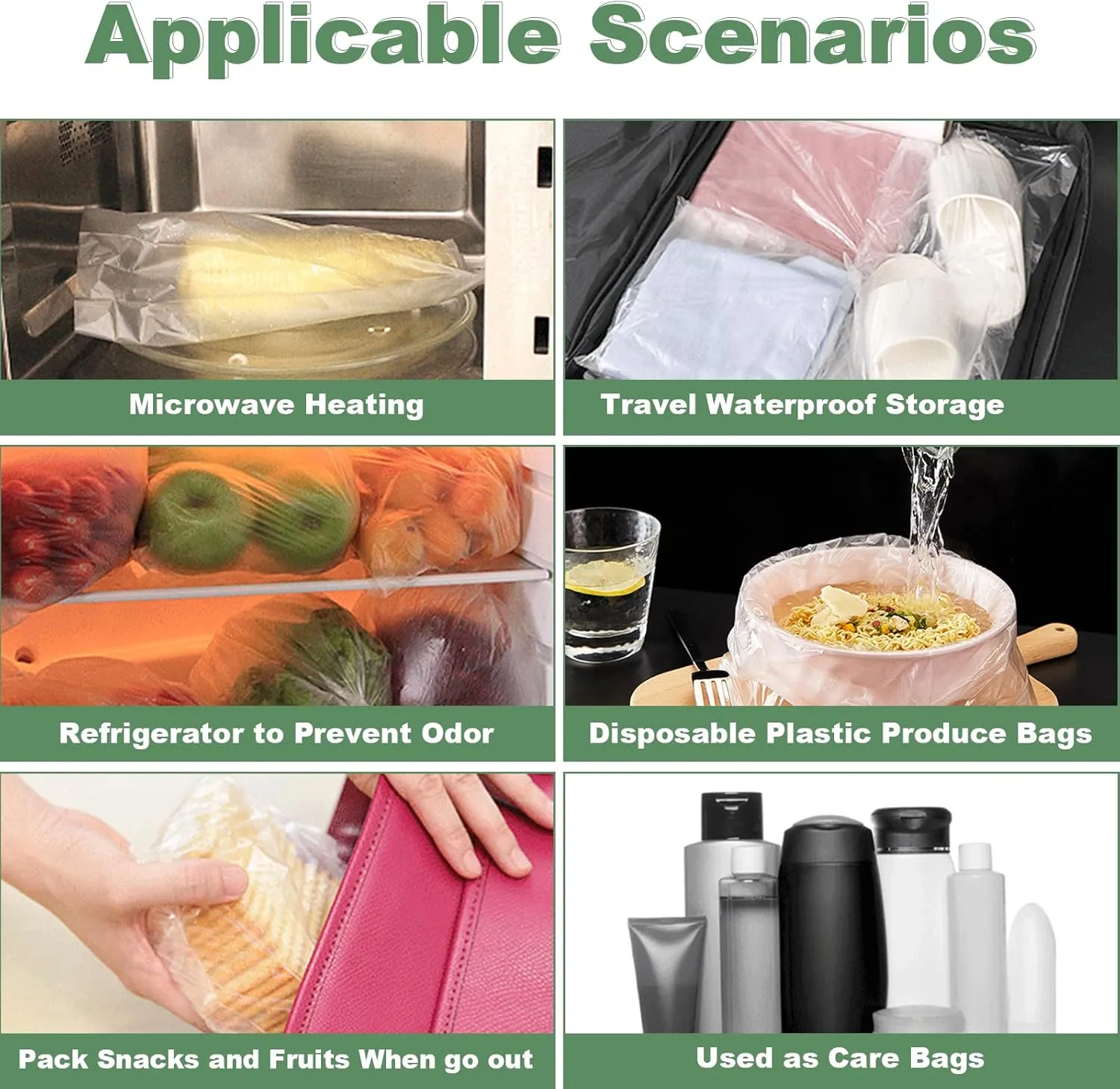 Plastic Produce Bag, Clear Food Storage Bags for Fruits, Vegetables, 12 X 20 Inches on a Roll, 350 Bags/Roll