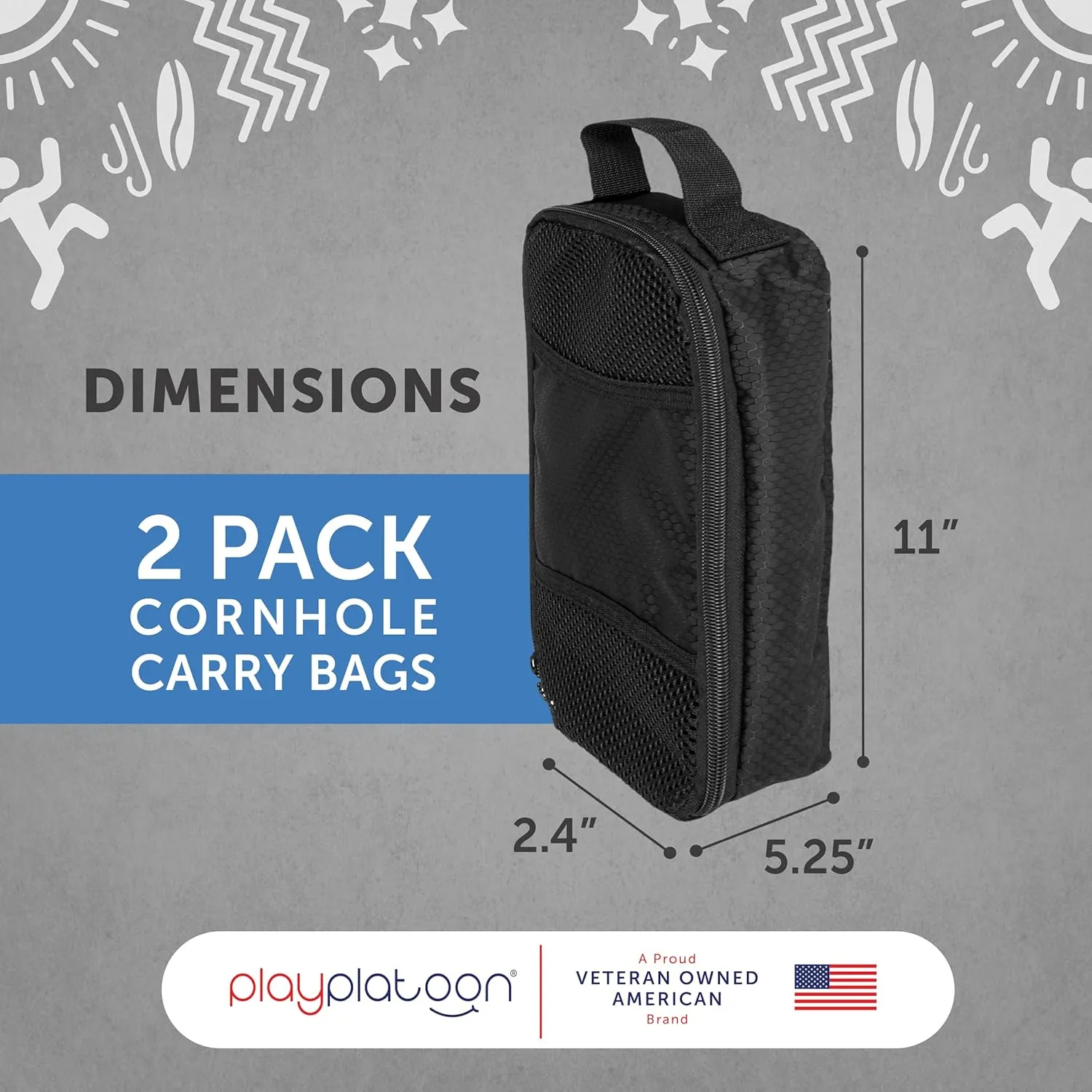 Play Platoon Cornhole Bag Carrying Bag, Corn Hole Carry Case, Carrying Case for Cornhole