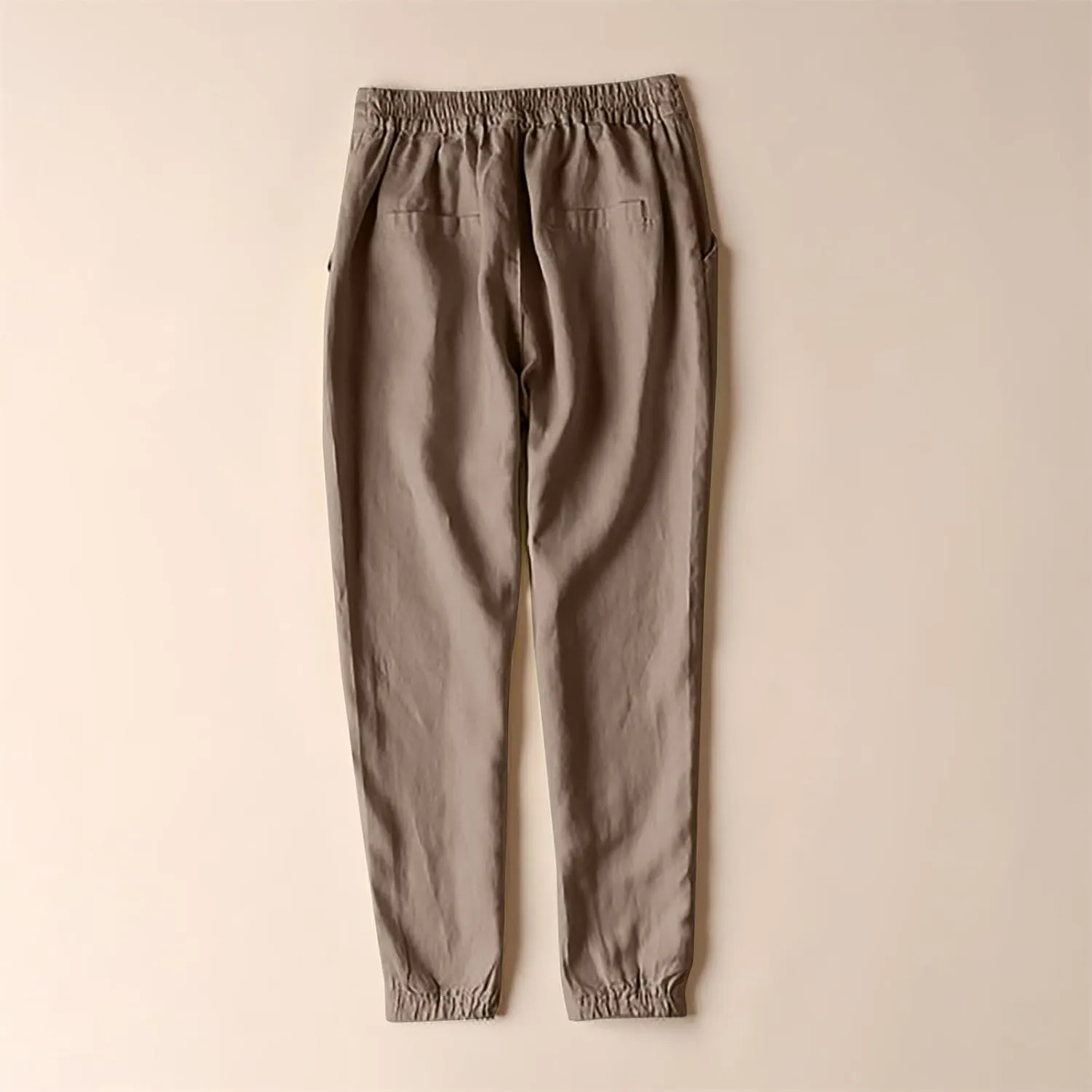 Plus Size Linen Pants Striped Linen Pants High Waist Loose Slit Cropped Pants with Pockets Linen Outfit Women Summer