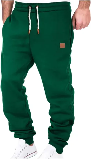 Plus Size Pants Mens Sports Workout Sweatpants Hiking Comfy Pants Belted Foot Drawstring Pants Fashion Fall Pants