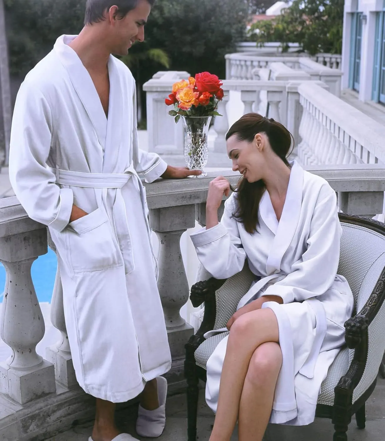 Plush Necessities Luxury Spa Robe - Microfiber with Cotton Terry Lining