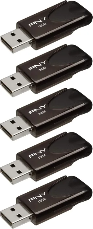 PNY 16GB Attaché 4 USB 2.0 Flash Drive 5-Pack